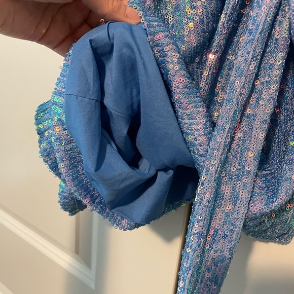Likely Layne Romper Sz 4 in Iridescent Blue Sequin - Picture 5 of 9